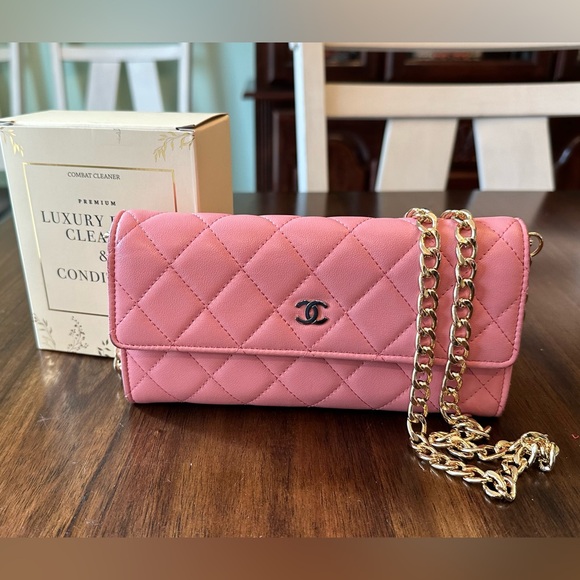 Pink Chanel Classic Wallet On Chain Caviar Woc Crossbody Bag - Picture 1 of 16